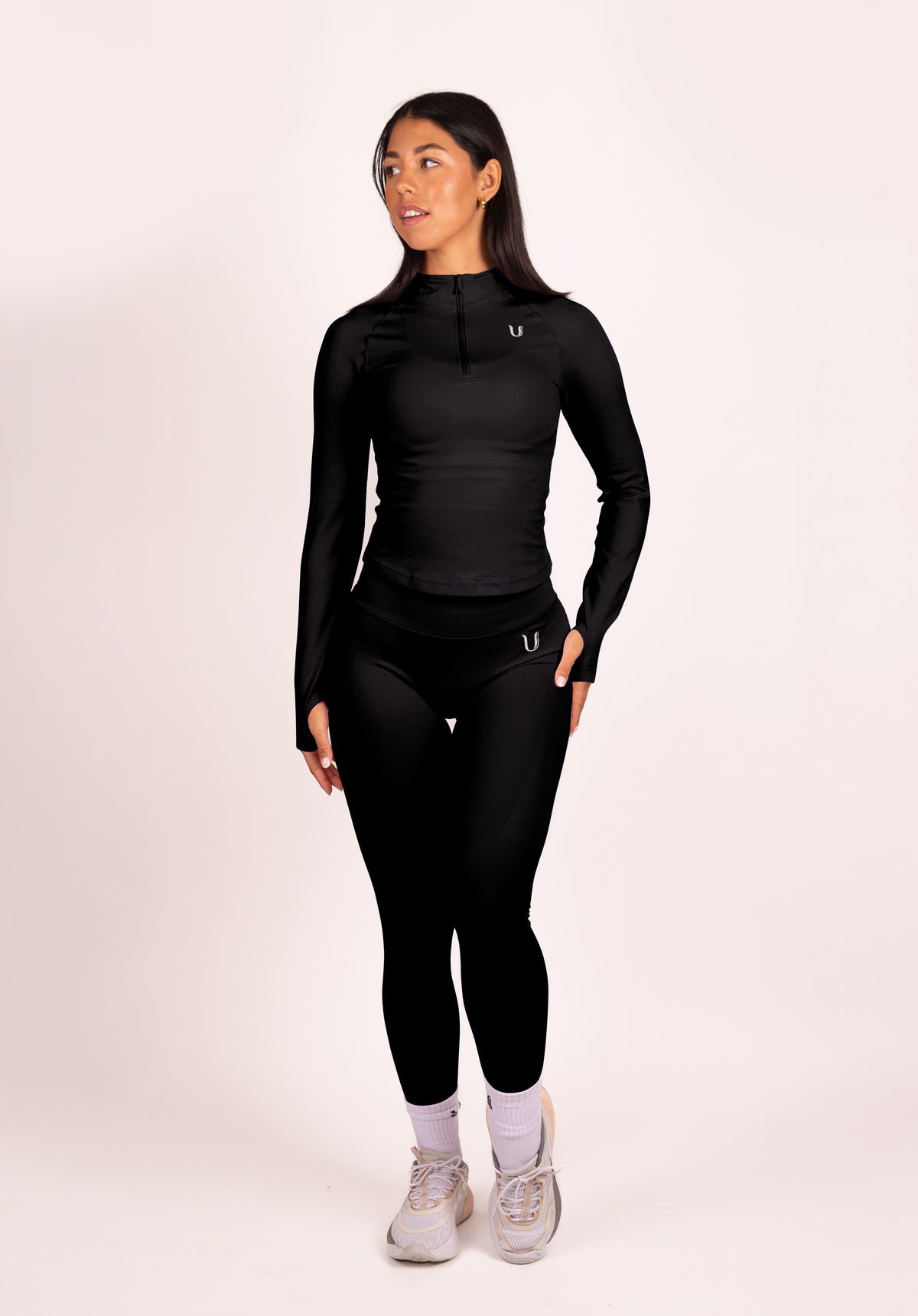 Beau Half Zip Long Sleeve Top Black - Women's sportswear image 10