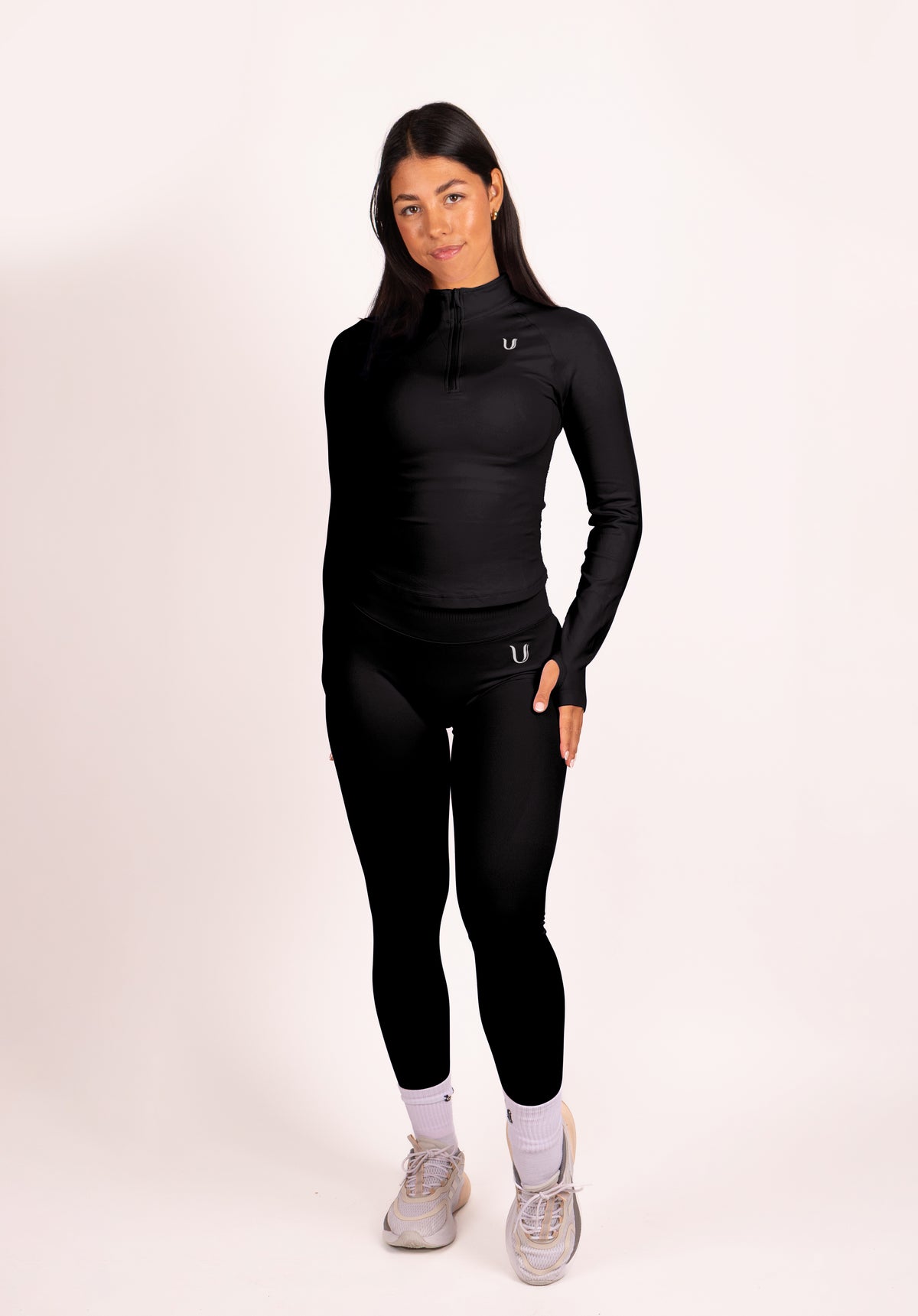 Beau Half Zip Long Sleeve Top Black - Women's sportswear image 11