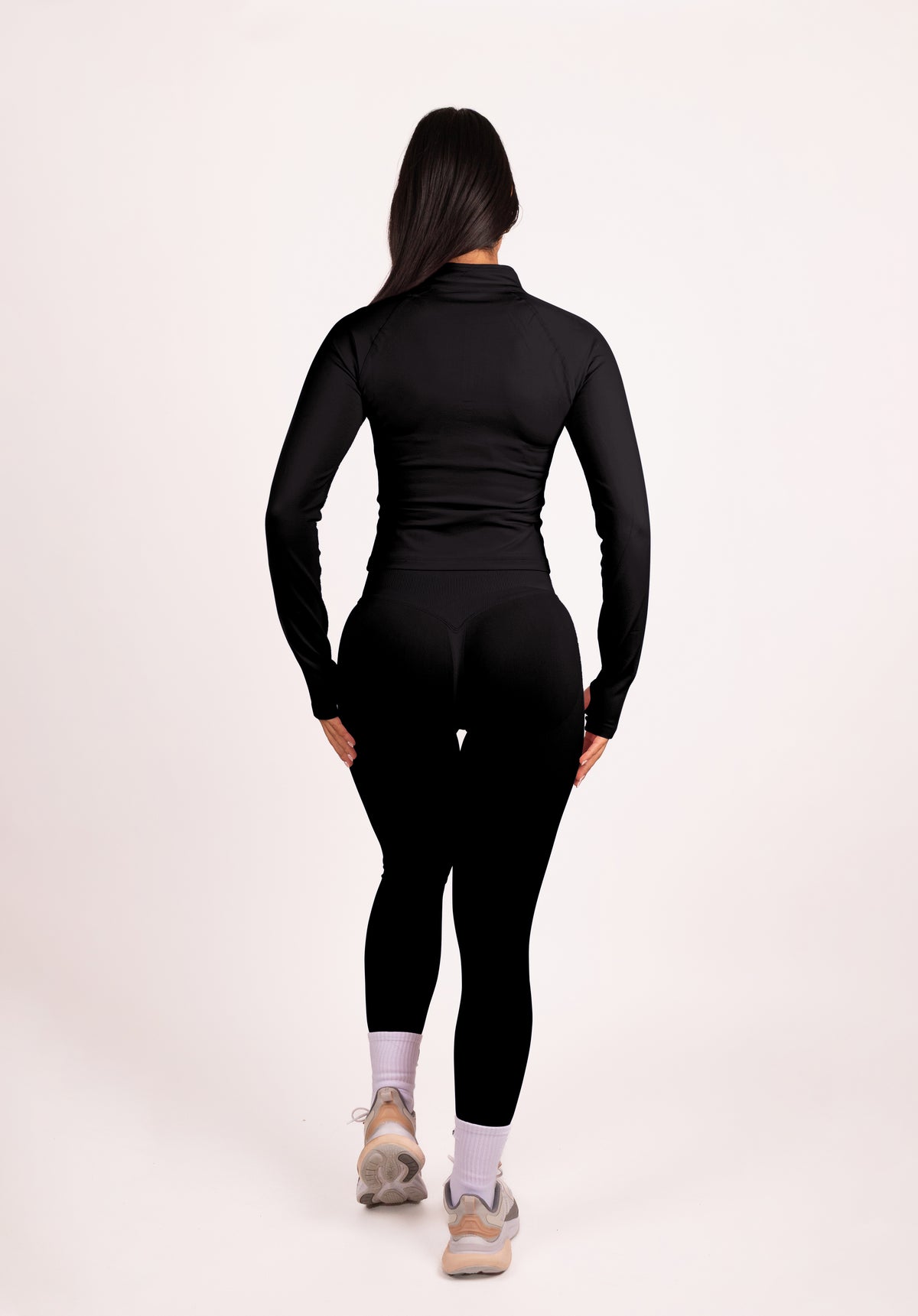 Beau Half Zip Long Sleeve Top Black - Women's sportswear image 14