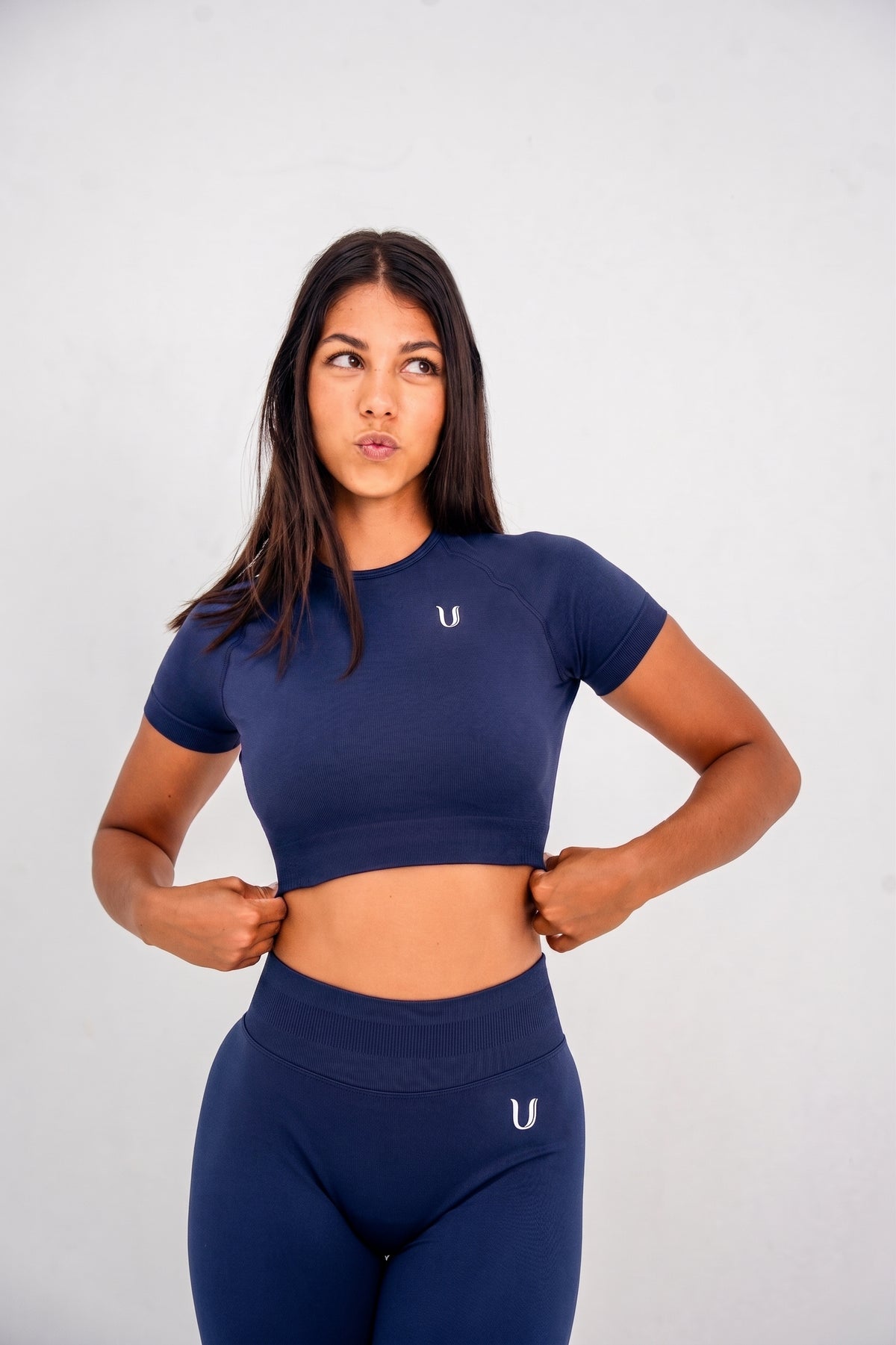 Luna | Premium Seamless Crop Top - Dark Blue