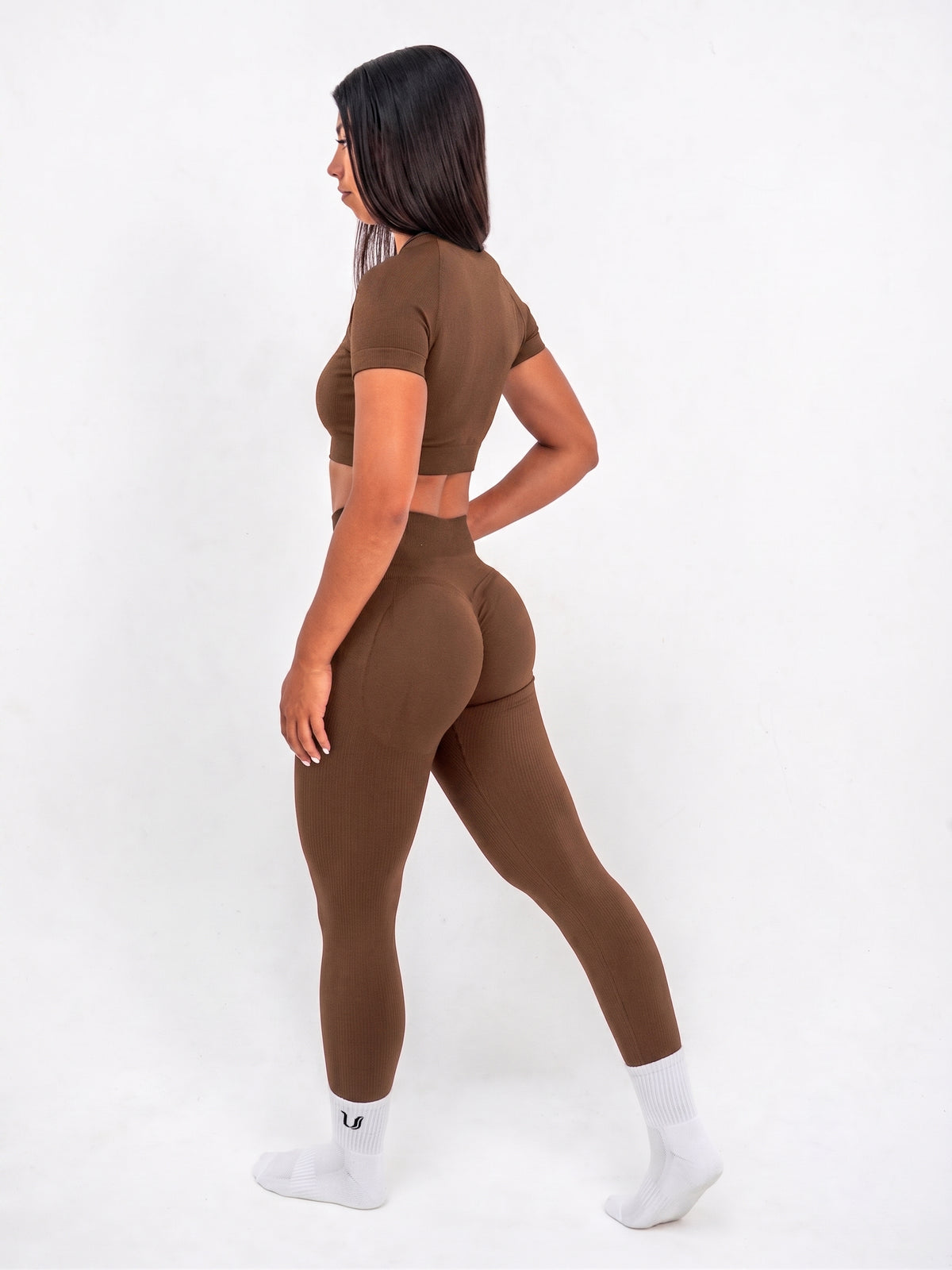 Luna | Premium Seamless Scrunch Legging - Brown