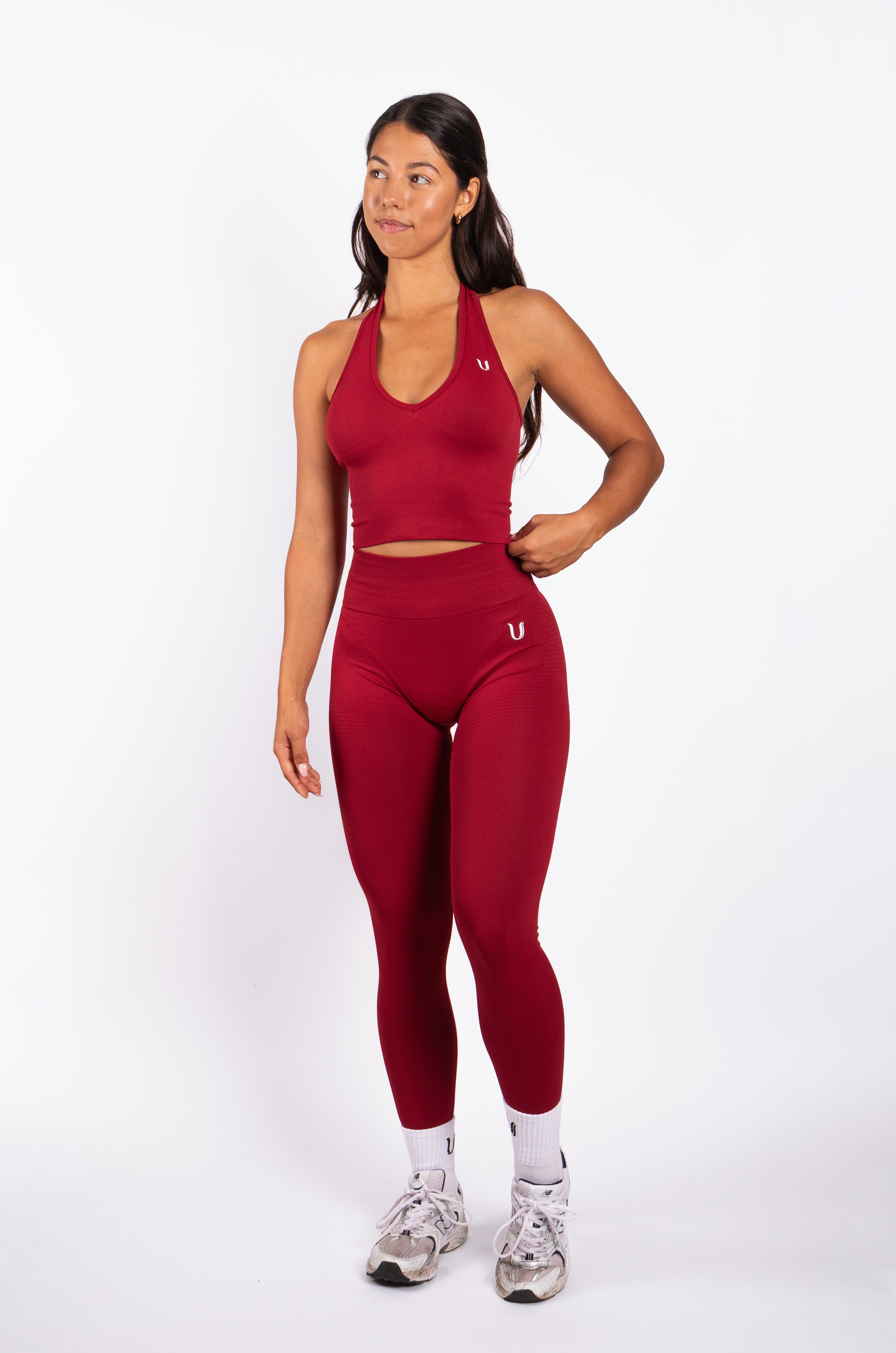Bibi | Ribbed Seamless Halter Top – Red