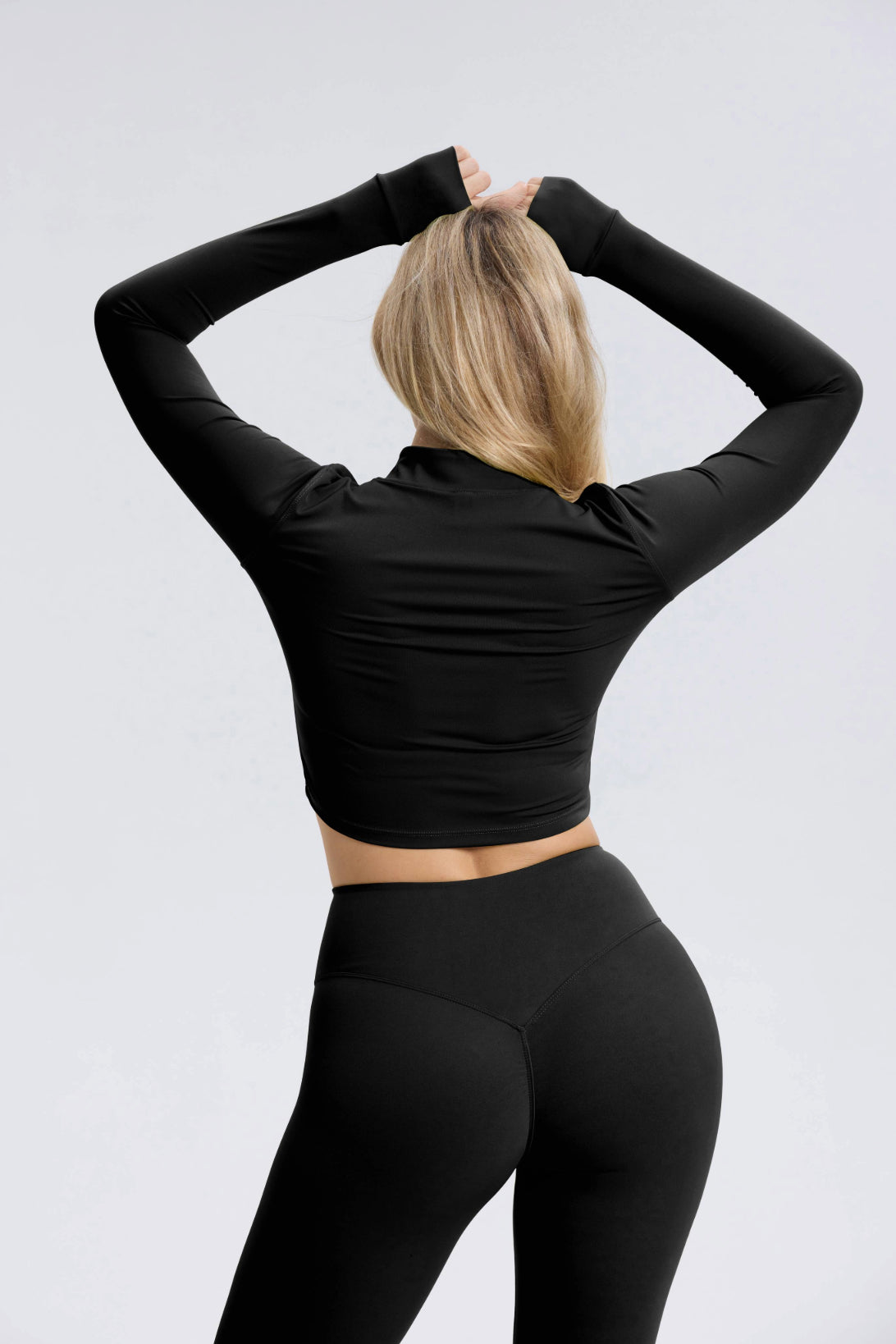 Hailey Set | Long Arm Top Legging - Black