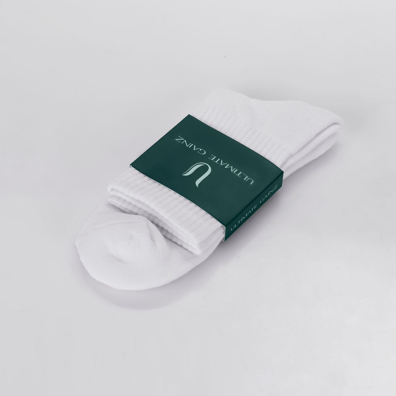 Ultimate Gainz - Performance Socks Unisex - White 1 Pair