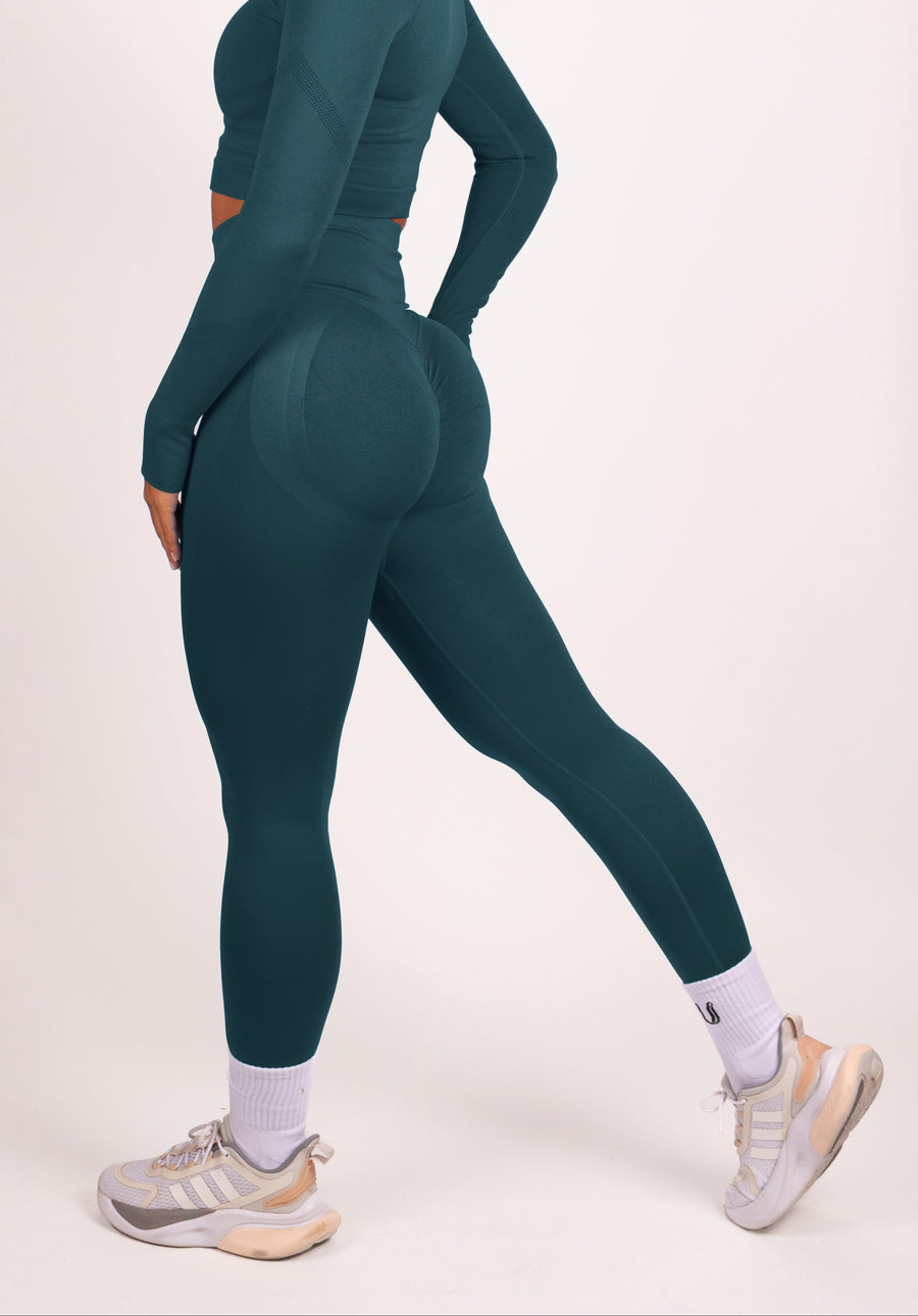 Leonie | Premium Scrunch Leggings - Teal