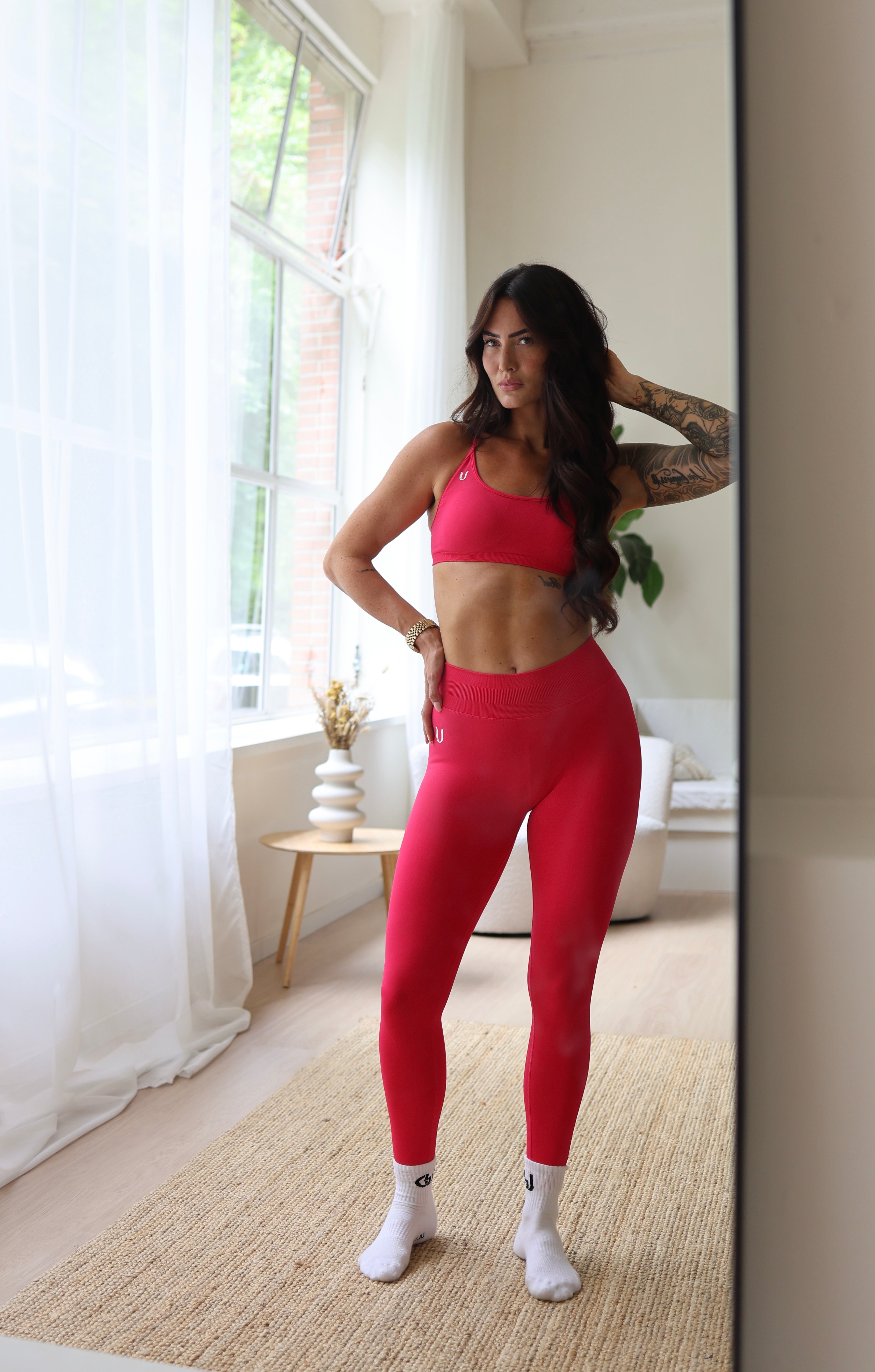 Joy | Crossback Sports Bra – Pink Red