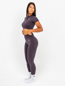 Luna | Premium Seamless Crop Top - Dusty Purple