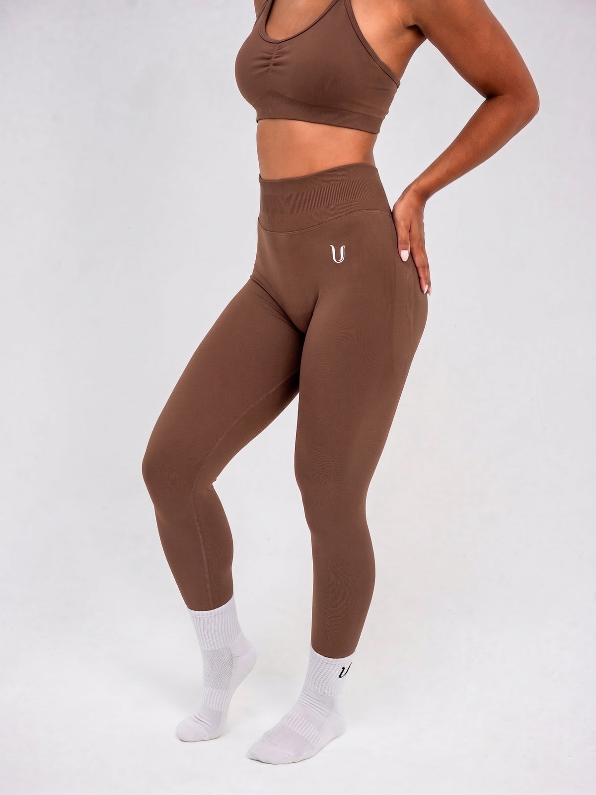 Luna | Premium Seamless Scrunch Legging - Brown